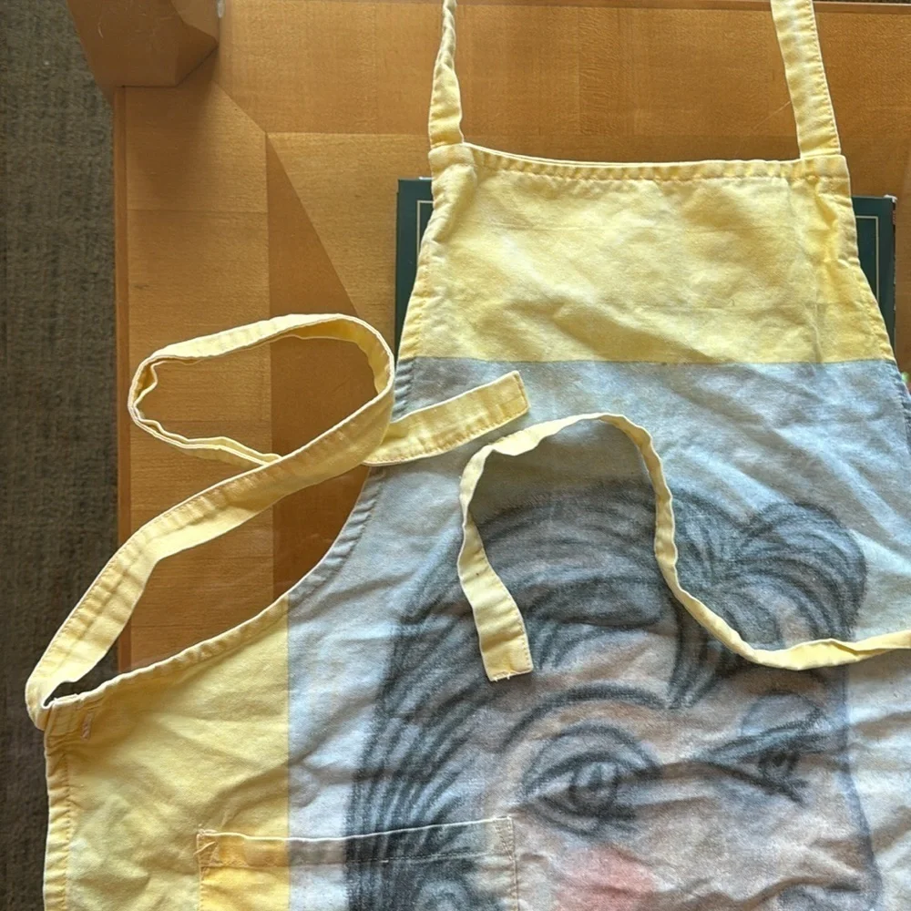 Vintage PABLO PICASSO MARIGOLD Ent. Apron rare yellow authorized by Heirs 1983